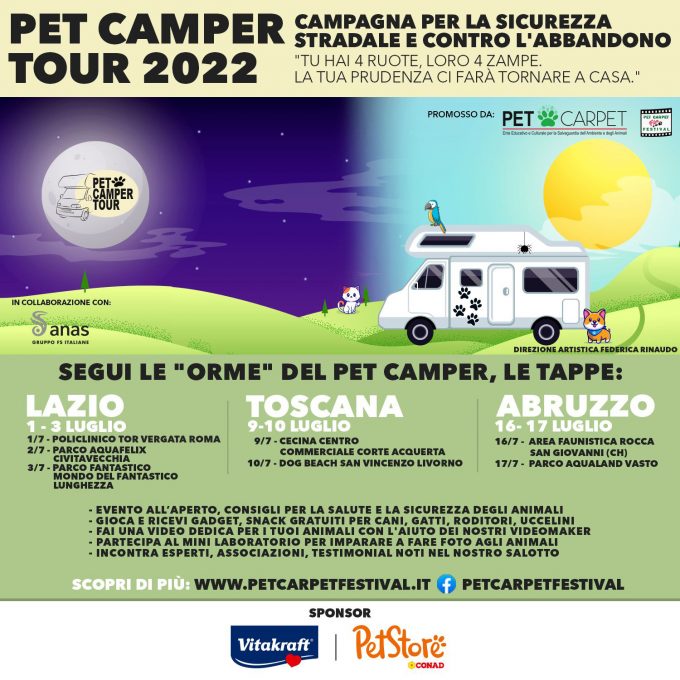 Riparte il camper solidale degli animali: “Pet Camper Tour”