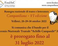 “Campaniliana”: proroga per il Premio Nazionale Teatrale, c’è tempo fino al 31 luglio