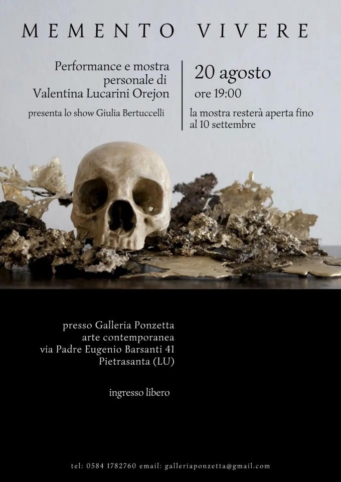 Memento Vivere: arte e performance di Valentina Lucarini Orejon