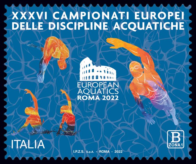 EMISSIONE FRANCOBOLLO EUROPEAN AQUATICS CHAMPIONSHIPS-ROMA 2022