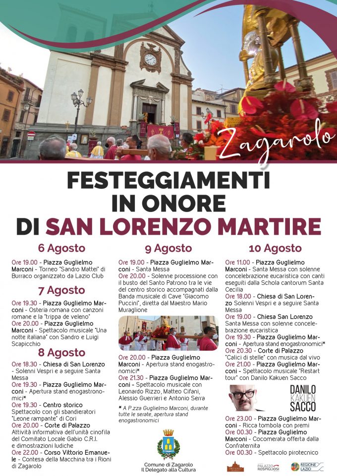 Festeggiamenti in onore di San Lorenzo Martire Dal 6 al 10 Agosto a Zagarolo