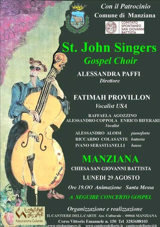 Il 29 agosto a Manziana concerto dei Saint John’s Singers