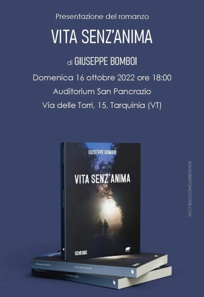 Il 16 ottobre  a Tarquinia “Vita senz’anima” romanzo con al centro l’Alzheimer di Giuseppe Bomboi