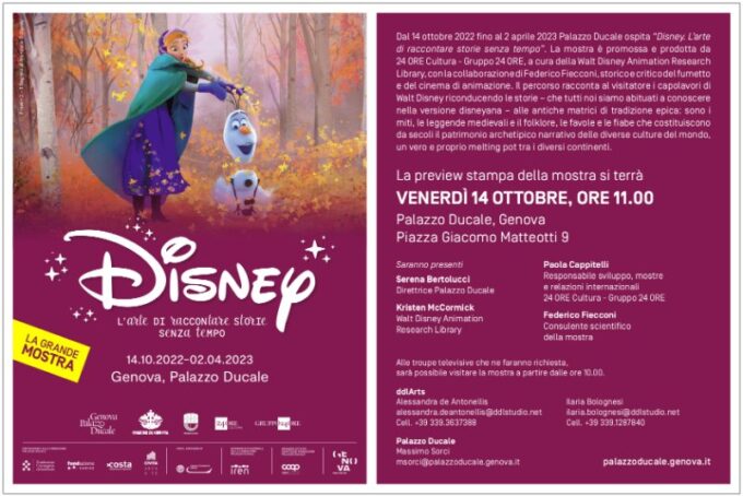 “Disney. L’arte di raccontare storie senza tempo” – Palazzo Ducale, Genova