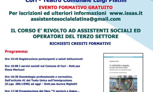 ‘Migranti dal mondo: Assistenti Sociali in prima linea’, a Cori l’evento formativo rivolto agli operatori del settore