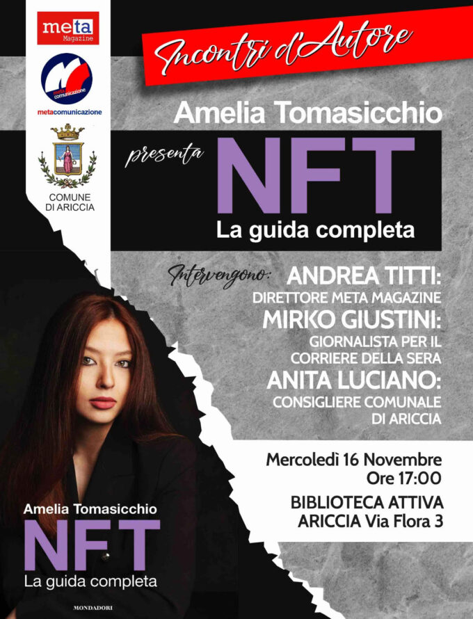 Presentazione “NFT – Guida Completa” di Amelia Tomasicchio ad Ariccia