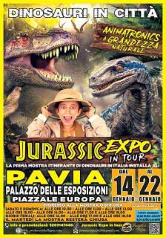 Jurassic expo in tour Pavia