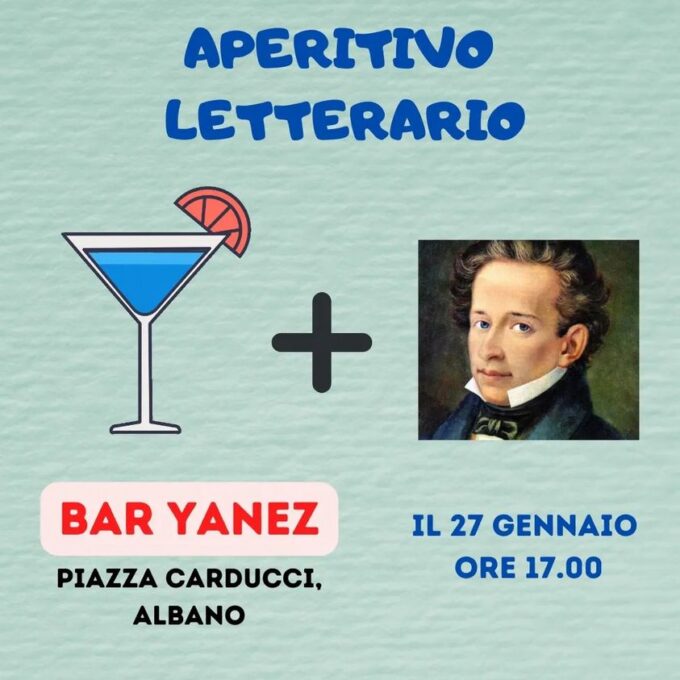 Venerdì 27 gennaio, Albano ospita l’appuntamento dell’ “aperitivo letterario”