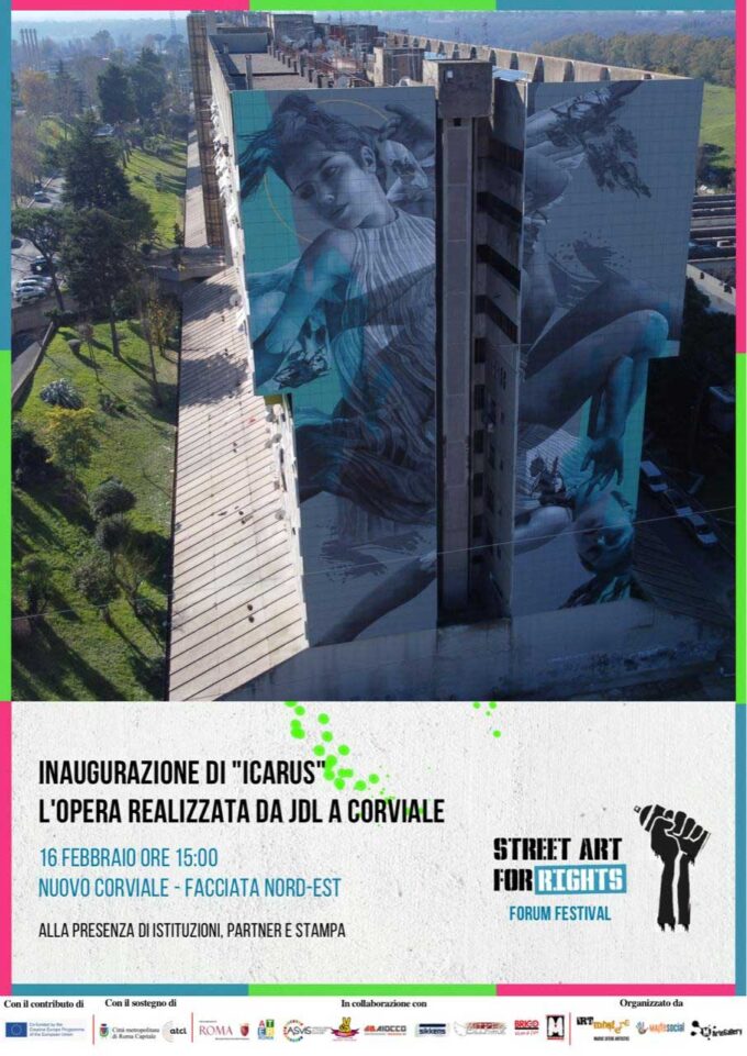 STREET ART FOR RIGHTS e JDL firmano il muro più alto di Roma