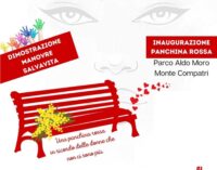 Otto marzo: a Monte Compatri si inaugura una nuova panchina rossa