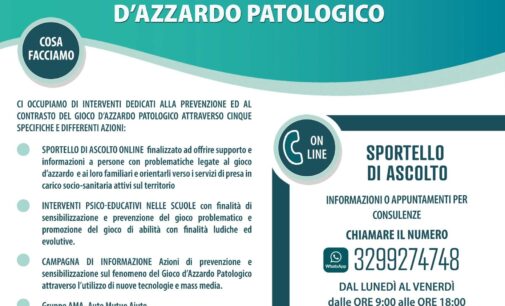 Sportello prevenzione e contrasto gioco d’azzardo