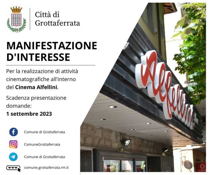 Cinema Alfellini: Manifestazione d’Interesse per attività cinematografiche