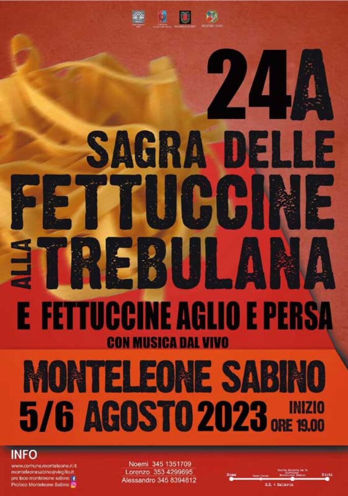 Monteleone Sabino è in sagra con le Fettuccine alla Trebulana