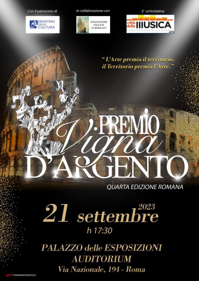 PREMIO VIGNA D’ARGENTO IV edizione_Giovedì 21 settembre Auditorium Palazzo delle Esposizioni- Roma