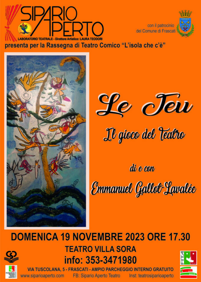 Il 19/11 a Villa Sora “Le Jeu – Il gioco del Teatro” per grandi e piccoli