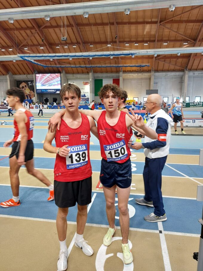 Atletica Frascati, Nardi quinto e Fanelli settimo sui 1500 nel campionato italiano indoor Allievi