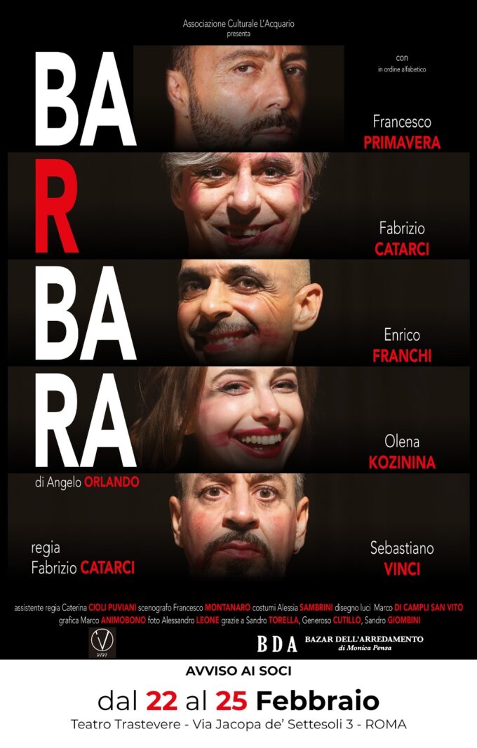 Barbara, 22-23-24-25 Febbraio 2024,  Teatro Trastevere
