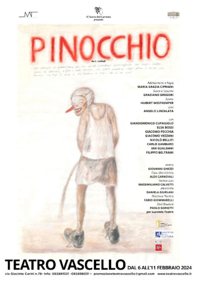 PINOCCHIO di Collodi Teatro del Carretto dal 6 all’11 febbraio -Teatro Vascello – Roma