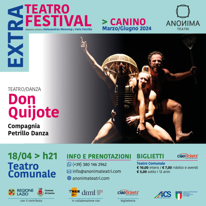 Spettacolo Don Quijote 18 aprile ore 21 – Teatro Comunale di Canino | EXTRA Teatro Festival